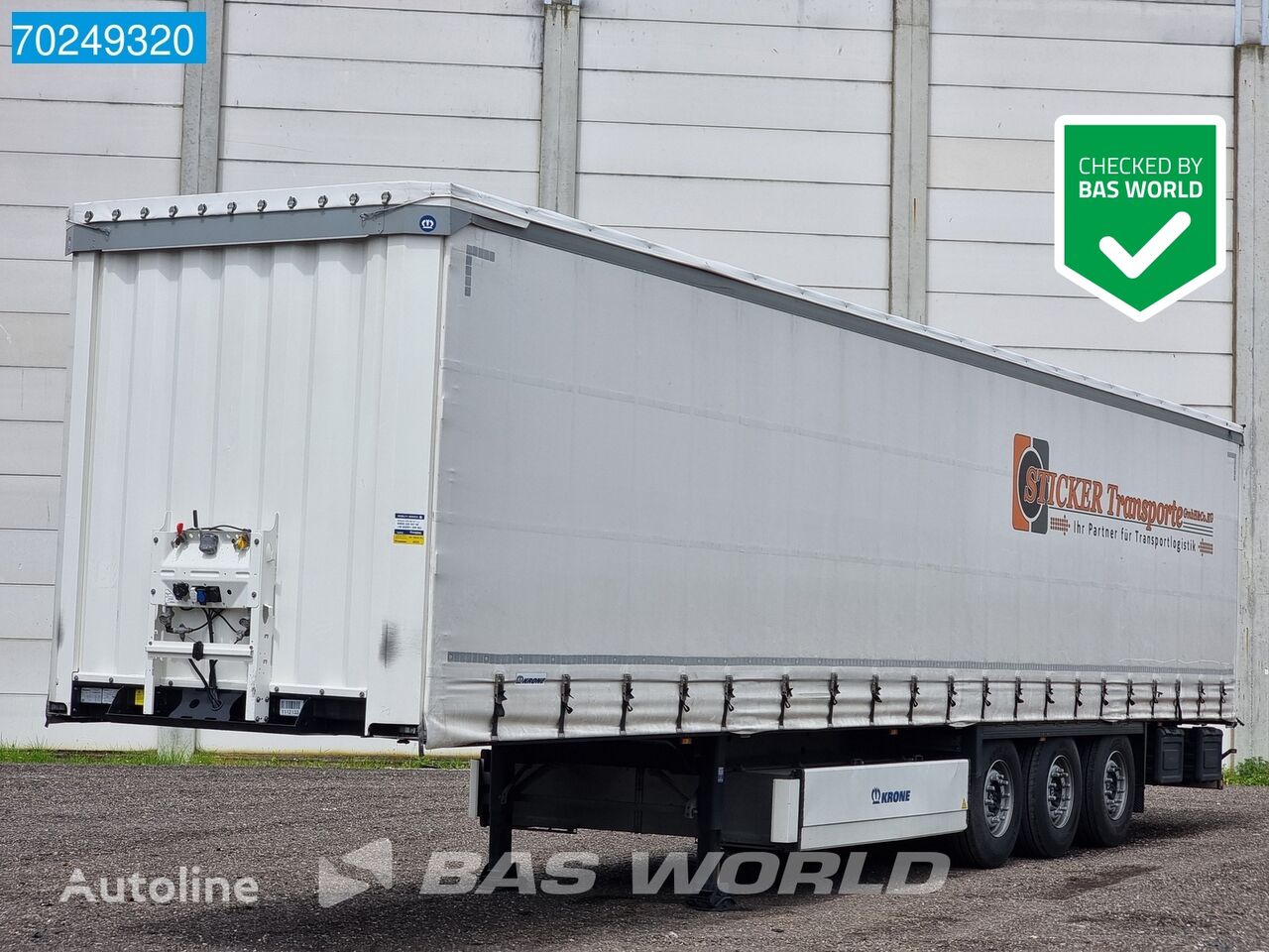 semi-trailer dengan terpal samping Krone SD 3 axles Palettenkasten Liftachse Sliding Roof