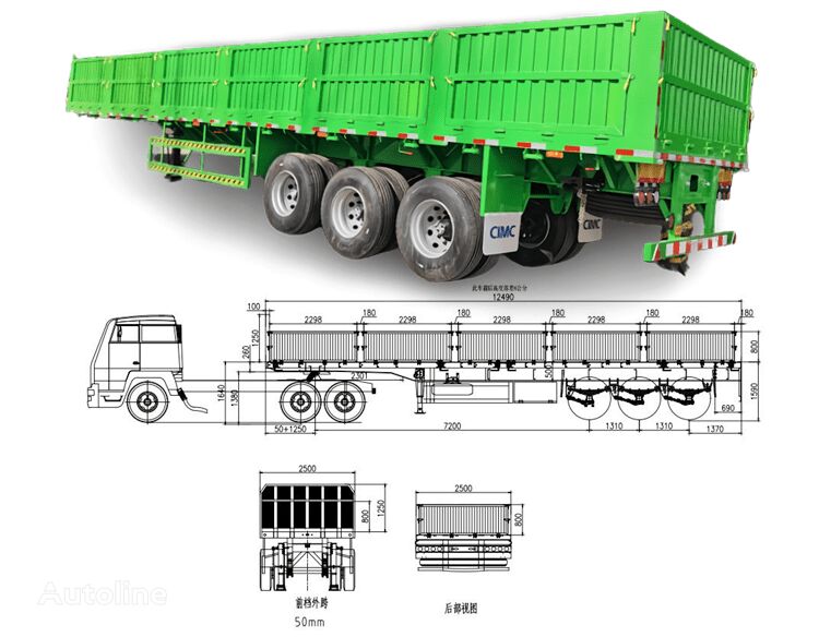 semi-trailer pengangkut hewan CIMC New 3 Axle 40 Ft Side Wall Semi Trailer for Sale in Zimbabwe baru