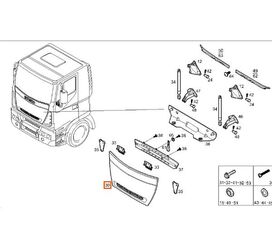 gril radiator Calandra Iveco EuroCargo (03.2008->) FG 110 W Allrad 4x4 [5,9 Lt 504027461 untuk truk IVECO EuroCargo (03.2008->) FG 110 W Allrad 4x4 [5,9 Ltr. - 160 kW Diesel]