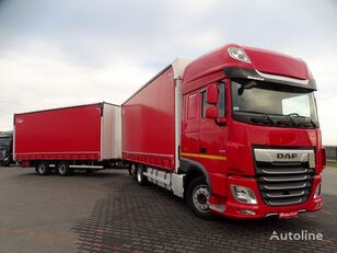 truk penyiang DAF XF 480 6x2 P+P szerelvénnyel + trailer yang bisa dimiringkan